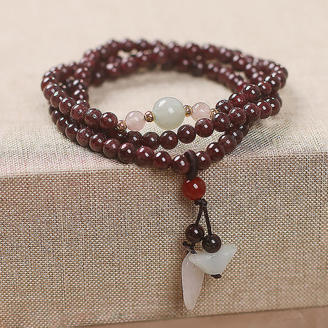 Vintage Garnet Wrap Bracelet for Women Natural Garnet Beaded Bracelet-2