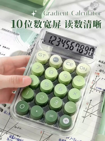 Transparent gradient color small multi-function commercial mechanical key calculator financial accounting office dedicated computer