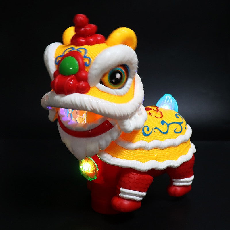 Electric lion dance universal head and tail swing light music snake year lantern children's new year toy