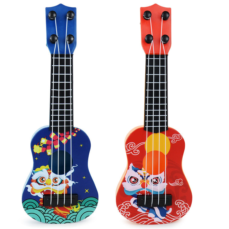 Guochao Lion Dance Ukulele Musik Aufklärungsinstrument Kinder kleines Gitarrenmodell Spielzeug