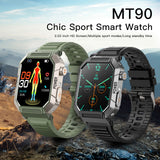 MT90 Sports Smartwatch - Bluetooth -Anrufe, Übungsüberwachung, Herzfrequenz und Blutdrucküberwachung