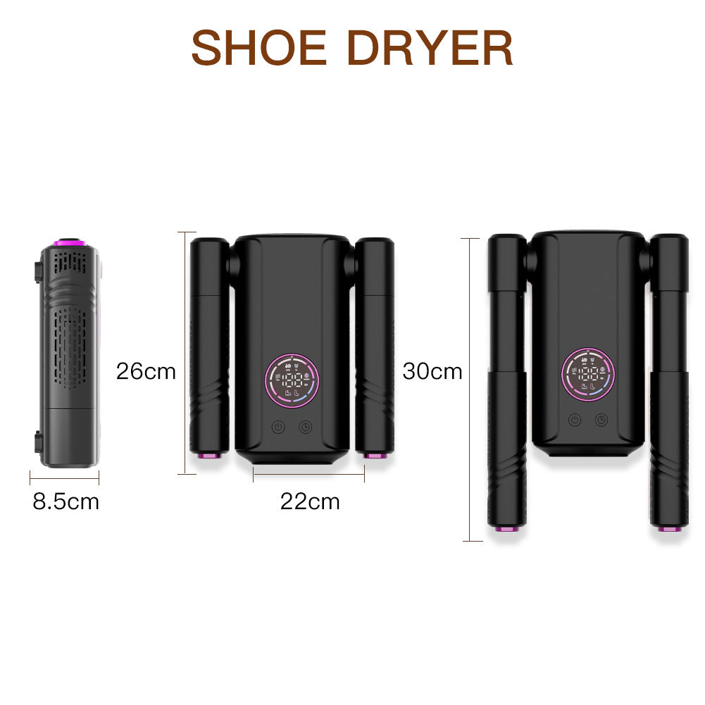 Timed quick-drying shoe dryer  constant temperature dehumidification and deodorization, portable and foldable design, smart shoe dryer