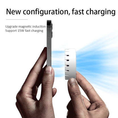 Portable 15W magnetic fan cooling wireless charger for iPhone 14 to 8 full range fast charging