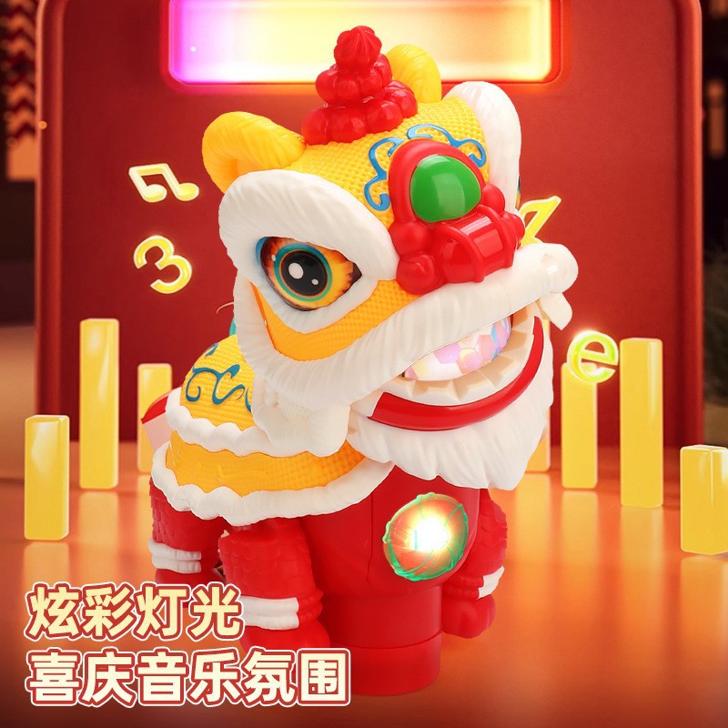 Electric lion dance universal head and tail swing light music snake year lantern children's new year toy