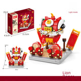 Chinese New Year Building Blocks Toys Lion Dance Fortune Star Building Blocks Children's Gifts