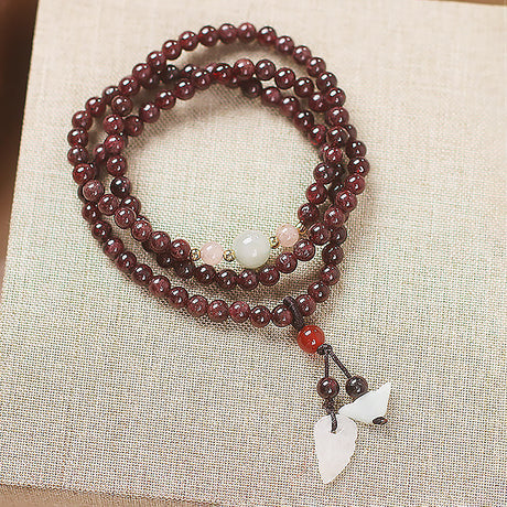 Vintage Garnet Wrap Bracelet for Women Natural Garnet Beaded Bracelet-6