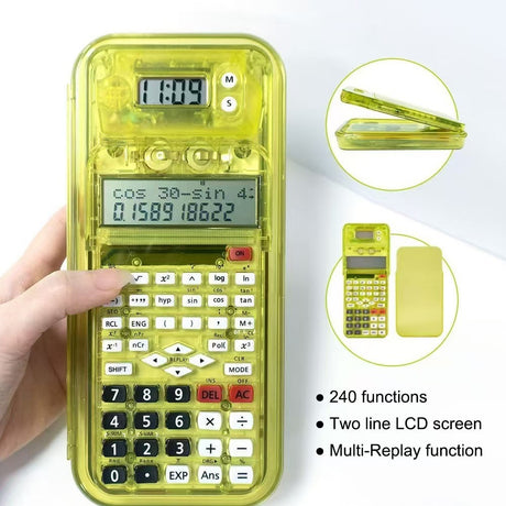 Multifunktioneller Farbtransparent 82Ms Funktionsrechner wissenschaftlicher Taschenrechner