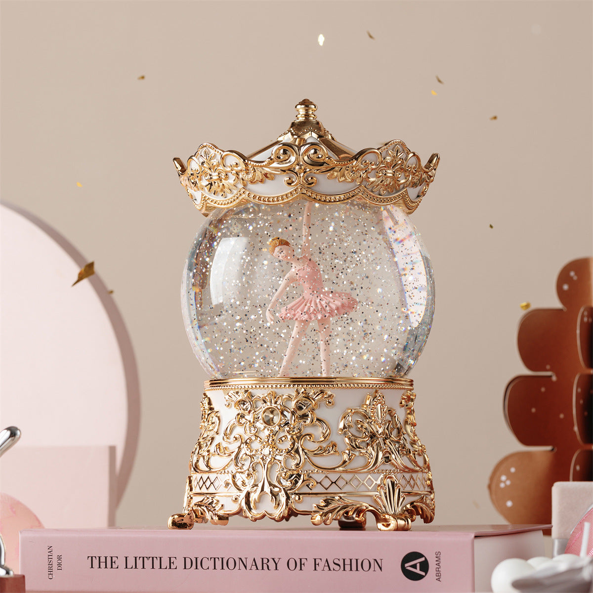 Carousel Crystal Ball Music Box Wedding Gift Ballet