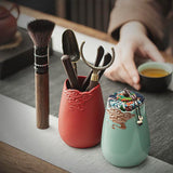 Stoneware Tea Caddy Retro Chinese Ceramic Tea Storage Jar-1