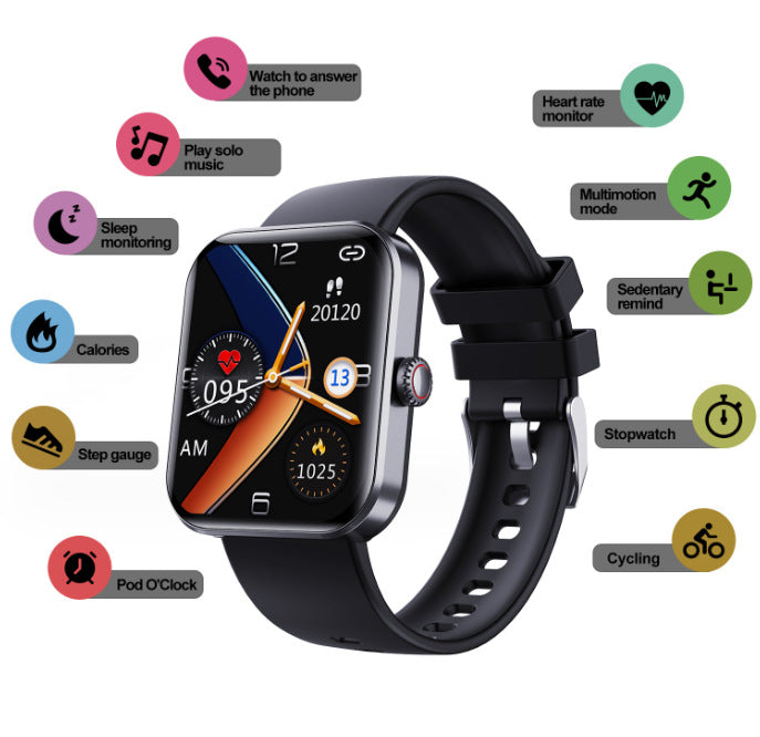 Fengxing F57L Sport Watch Heart Frequenz Blutdruck Überwachung Körpertemperatur Information Push Bluetooth Smart Watch