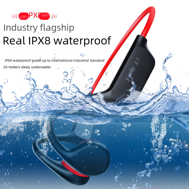 Neues X7 -Knochenleitungsbluetooth -Headset 32G Speicherruf sportlich wasserdichtes Headset