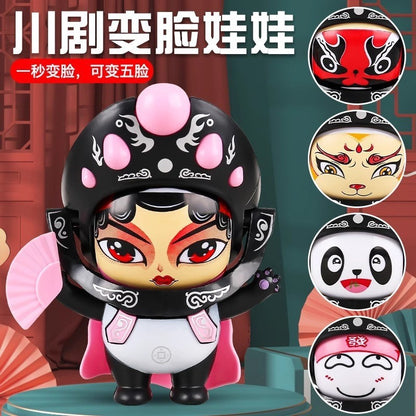 Chinese face-changing Sichuan opera doll 8-faced national quintessence cultural doll national trend panda doll toy