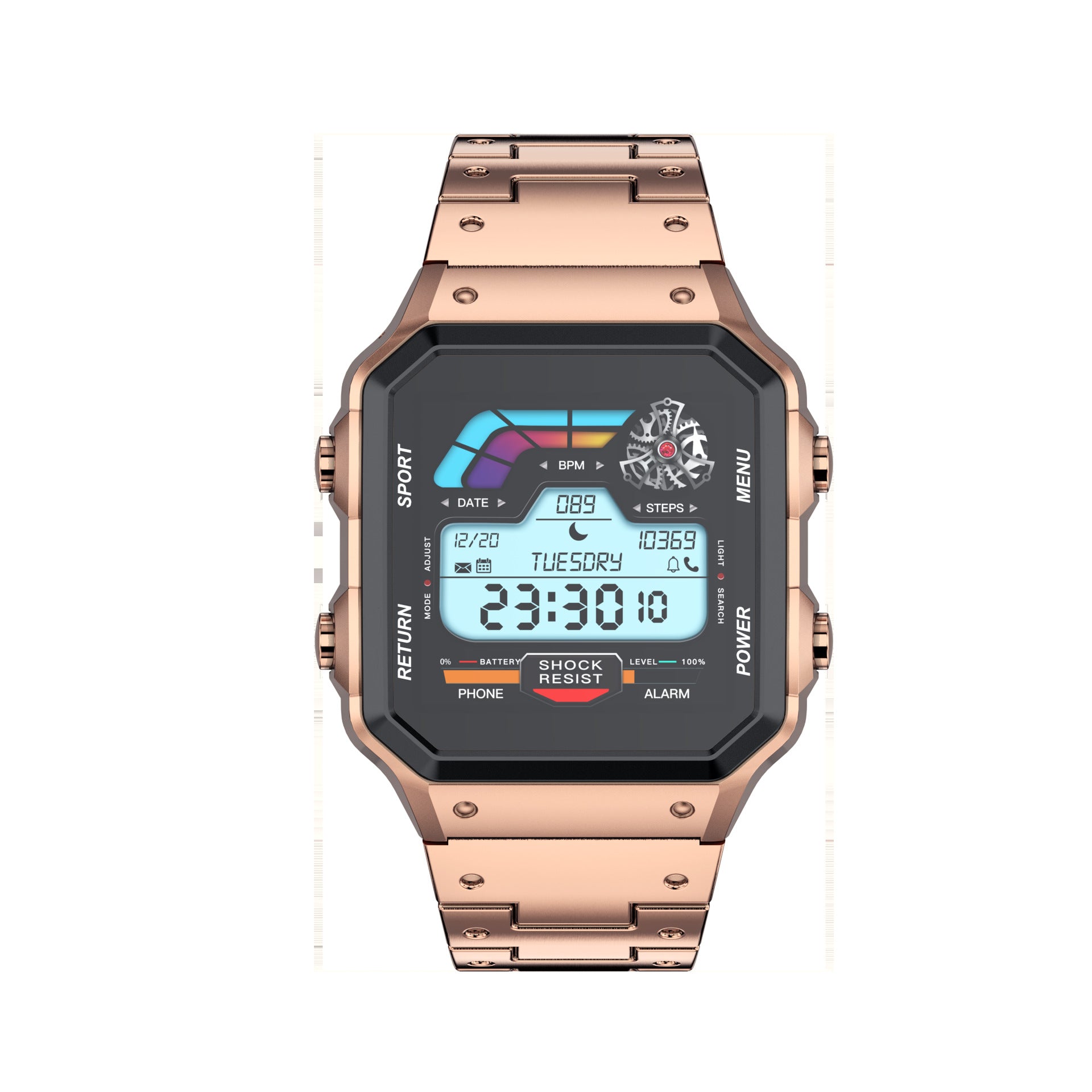 AW38 sports smartwatch with Bluetooth calling, health monitoring, retro classic design