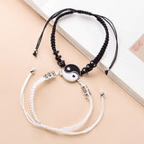 Chinese Style Yin Yang Bracelet Black White Matching Bracelet-2