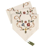 Cotton Linen Botanical Flower Hand Embroidered Table Flag-4