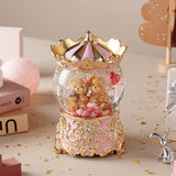 Carousel Crystal Ball Music Box Wedding Gift Ballet