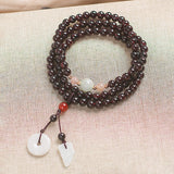 Vintage Garnet Wrap Bracelet for Women Natural Garnet Beaded Bracelet-3