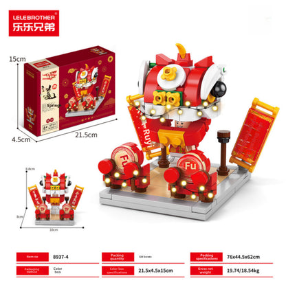 Chinese New Year National Tide Building Blocks Toys Lion Dance Fortune Star Building Blocks Children's Gifts