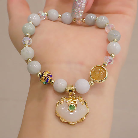 Gradient Marble Shell Longevity Lock Bracelet-1