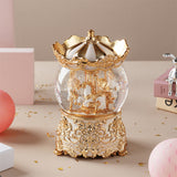 Carousel Crystal Ball Music Box Wedding Gift Ballet