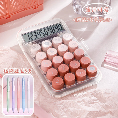 Transparent gradient color small multi-function commercial mechanical key calculator financial accounting office dedicated computer