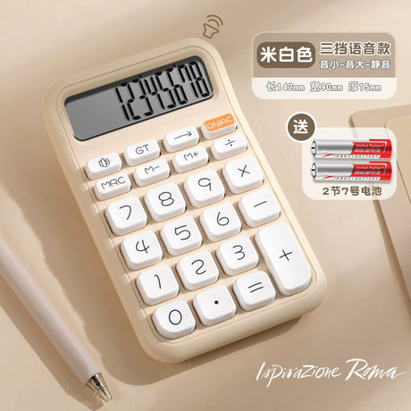 Transparent gradient color small multi-function commercial mechanical key calculator financial accounting office dedicated computer