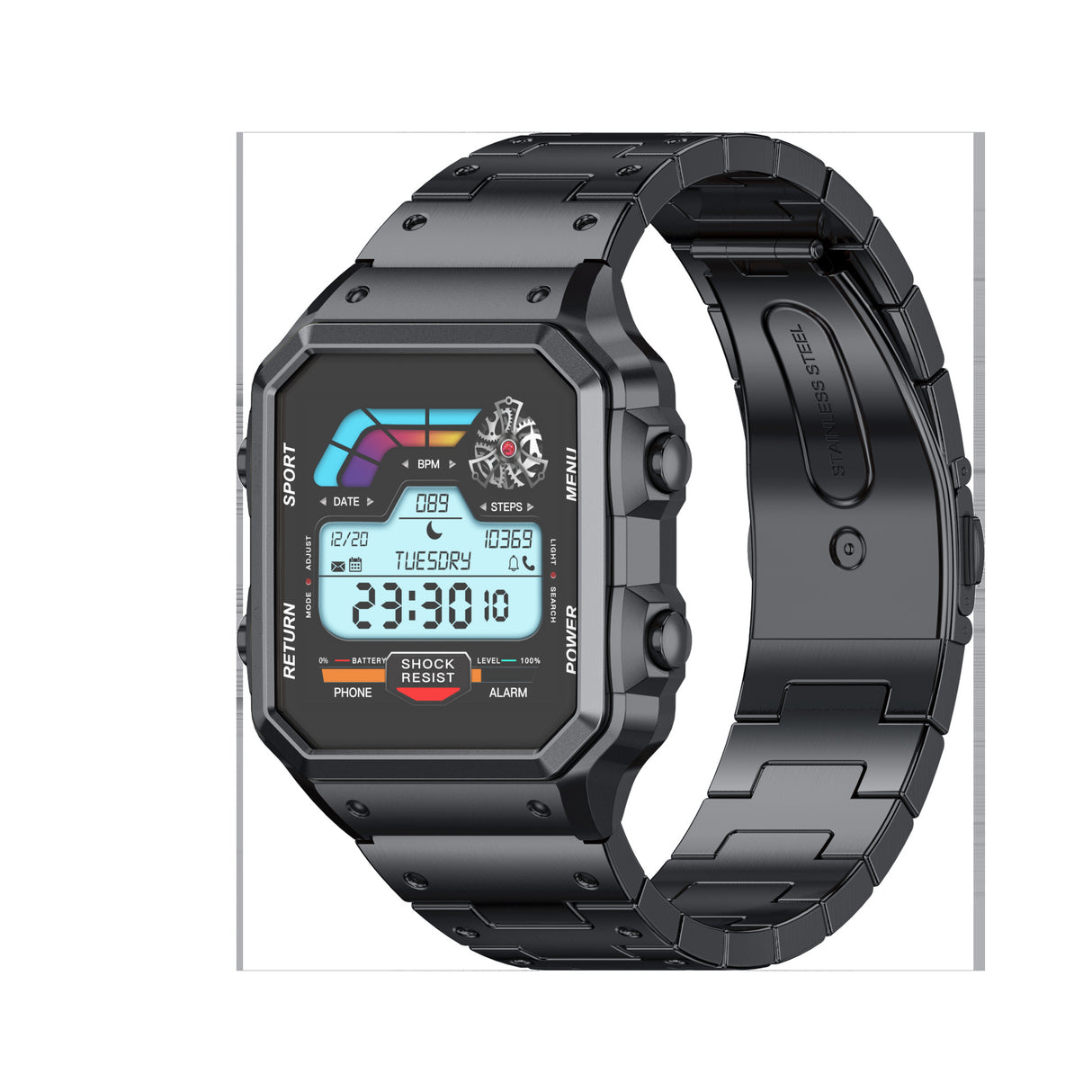 AW38 Sports Smartwatch mit Bluetooth Calling, Gesundheitsüberwachung, Retro Classic Design