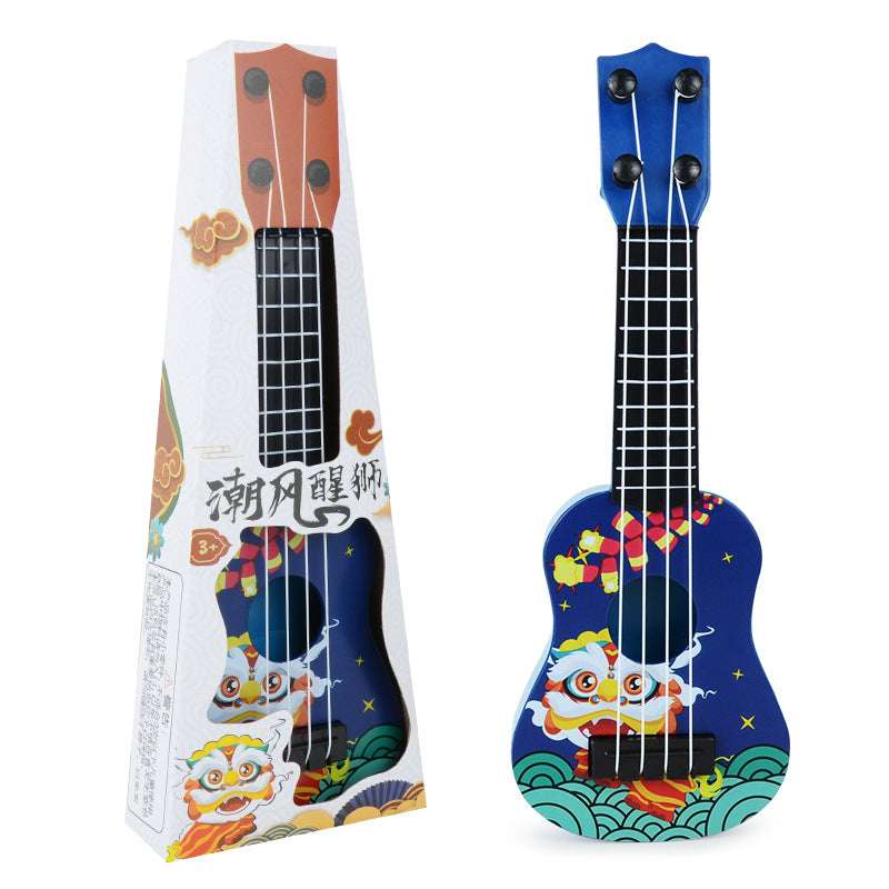 Guochao Lion Dance Ukulele Musik Aufklärungsinstrument Kinder kleines Gitarrenmodell Spielzeug