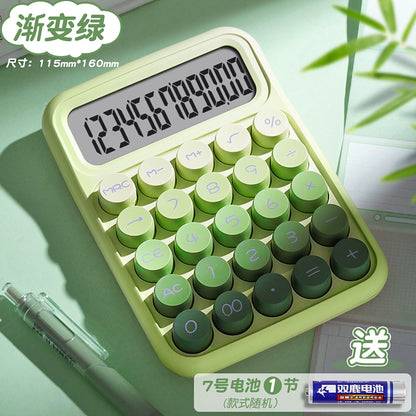 Transparent gradient color small multi-function commercial mechanical key calculator financial accounting office dedicated computer