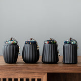 Chinese Ceramic Tea Jar Retro Glaze Kiln Sealed Canister Gift-1