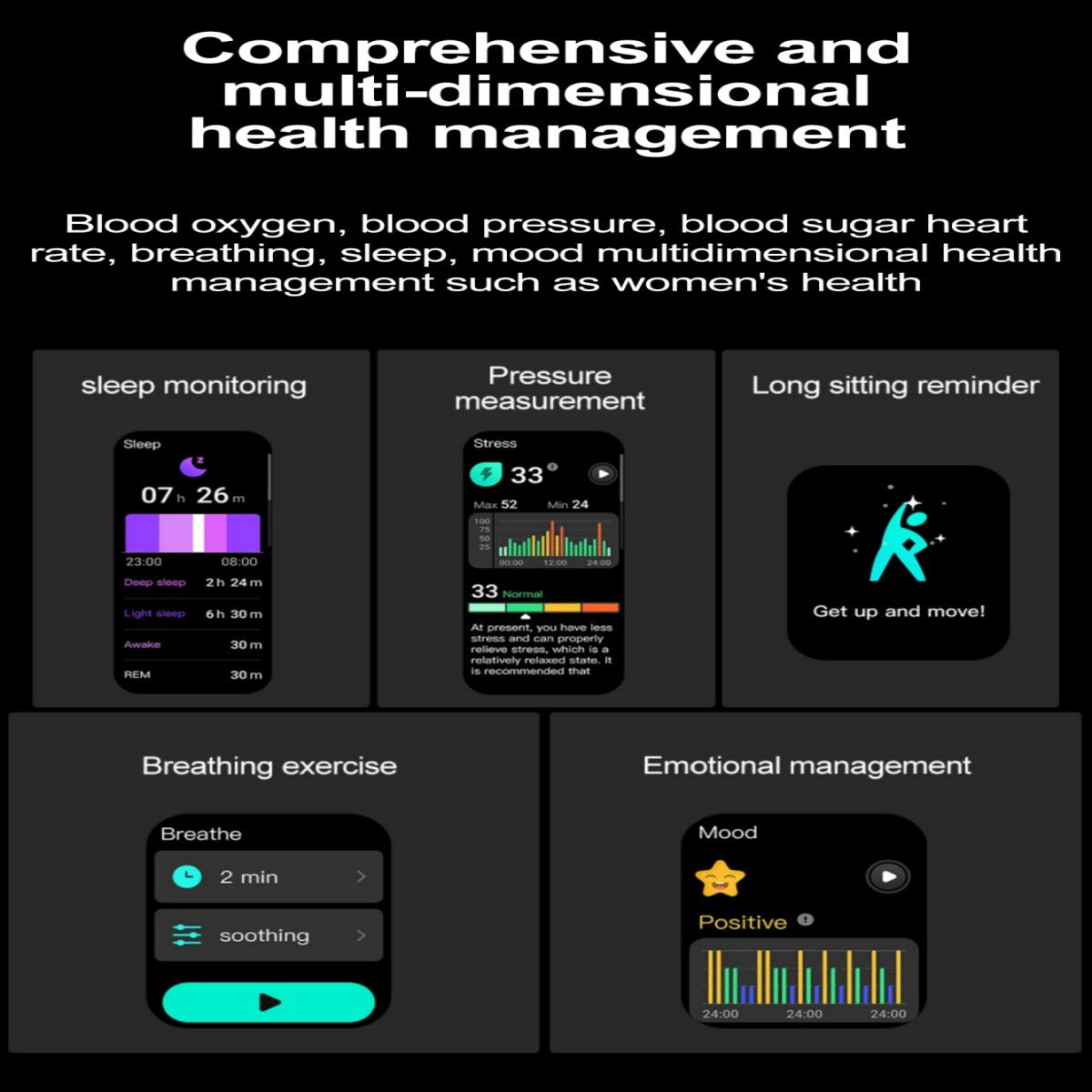 T56 Smart Watch Bracelet - Bluetooth calling, health monitoring, heart rate and blood pressure monitoring