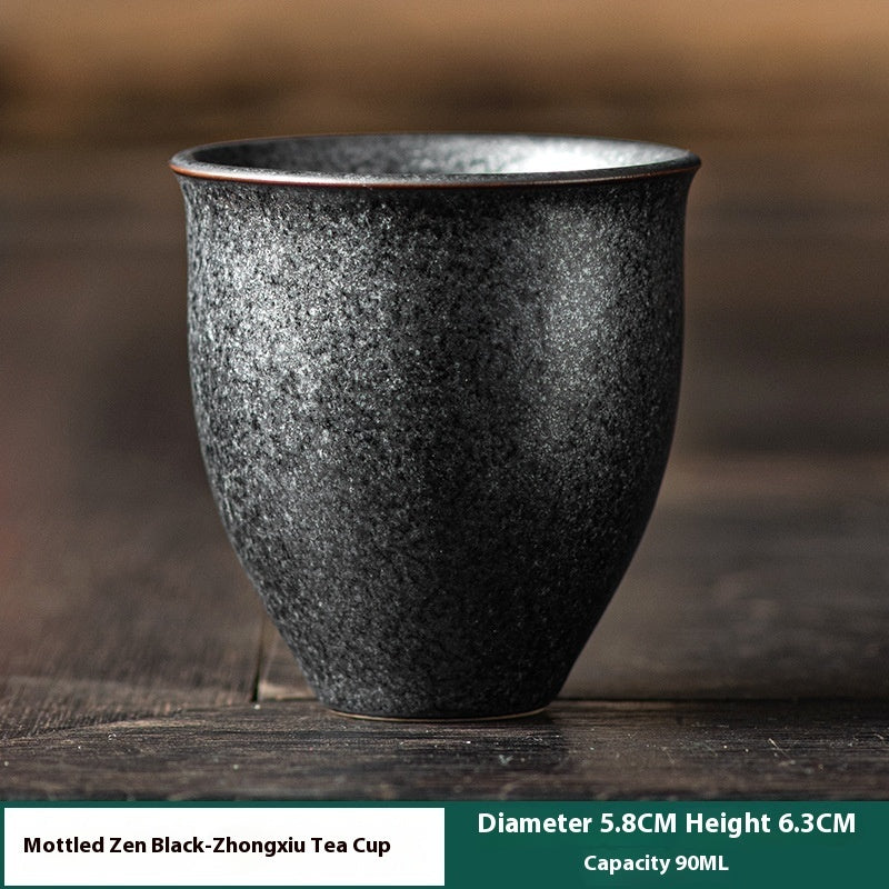 Oolong Tea Set Gilt Iron Rust Glaze Vintage Rough Pottery Teacup-3