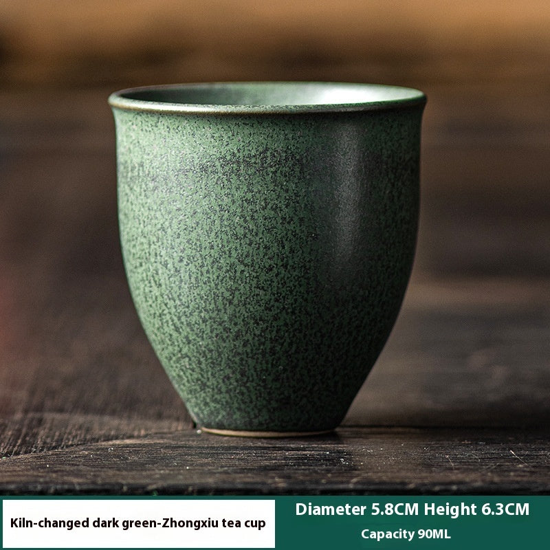 Oolong Tea Set Gilt Iron Rust Glaze Vintage Rough Pottery Teacup-7