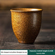 Oolong Tea Set Gilt Iron Rust Glaze Vintage Rough Pottery Teacup-8