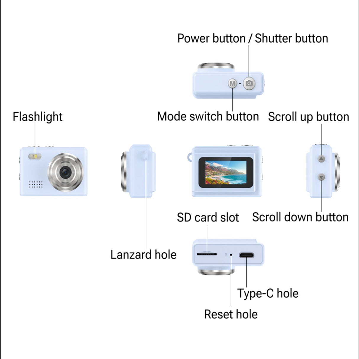 Blue Mini Camera – Fun Gift for Teen Creators
