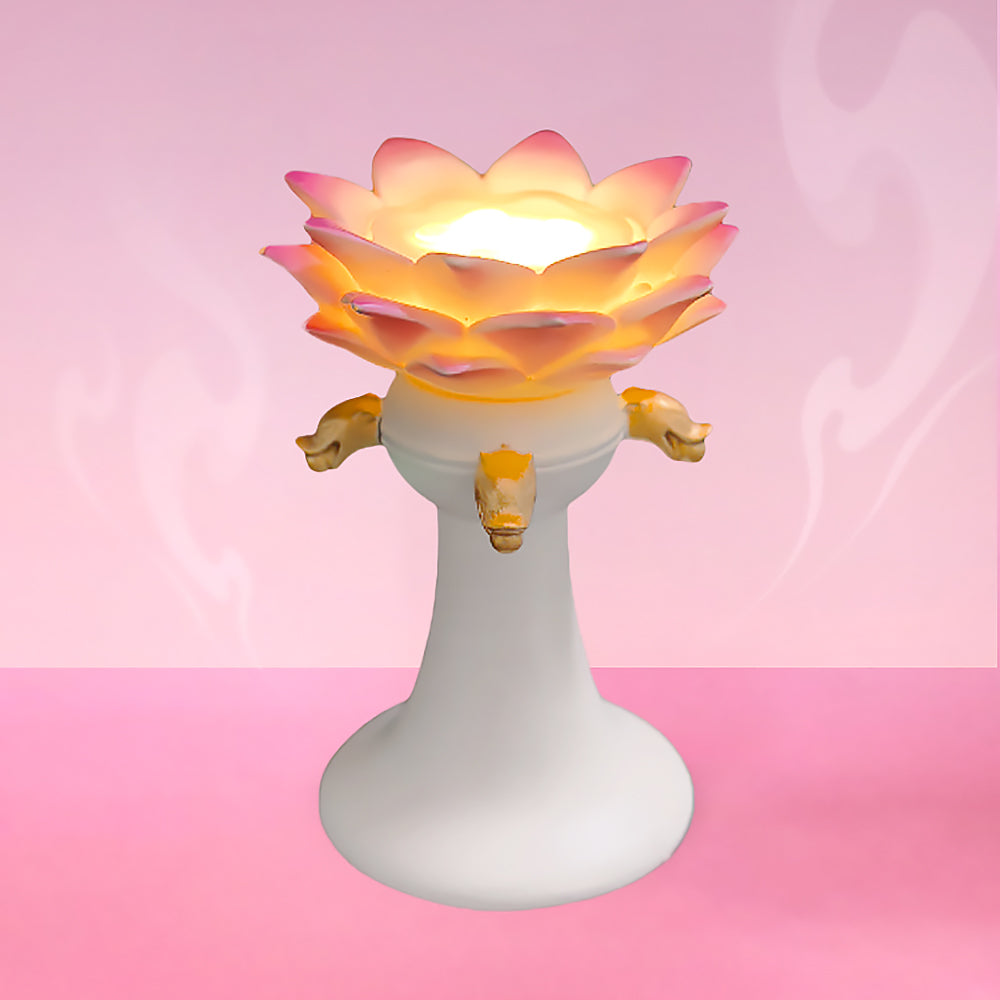 Painted Lotus Lamp Fridge Magnet-1