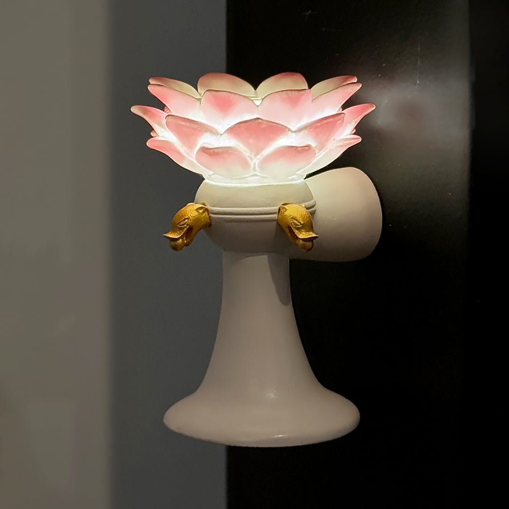 Painted Lotus Lamp Fridge Magnet-3