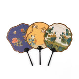 Palace Crane Longevity Peach Decorative  Round Fan-2