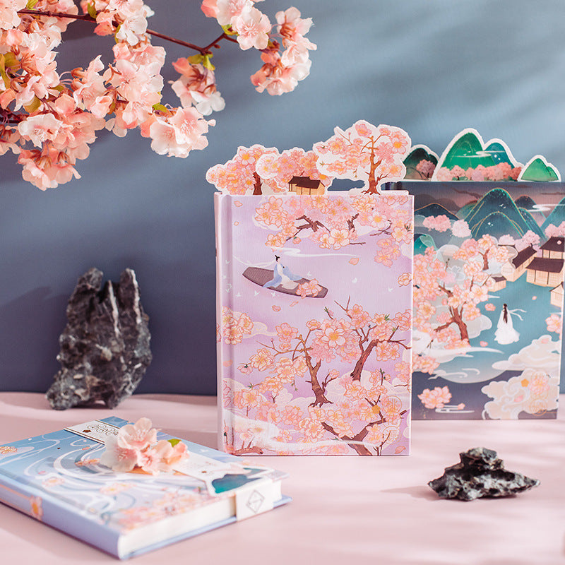 Peach Blossom Spring Hand-painted Illustrations Vintage Handbook-1
