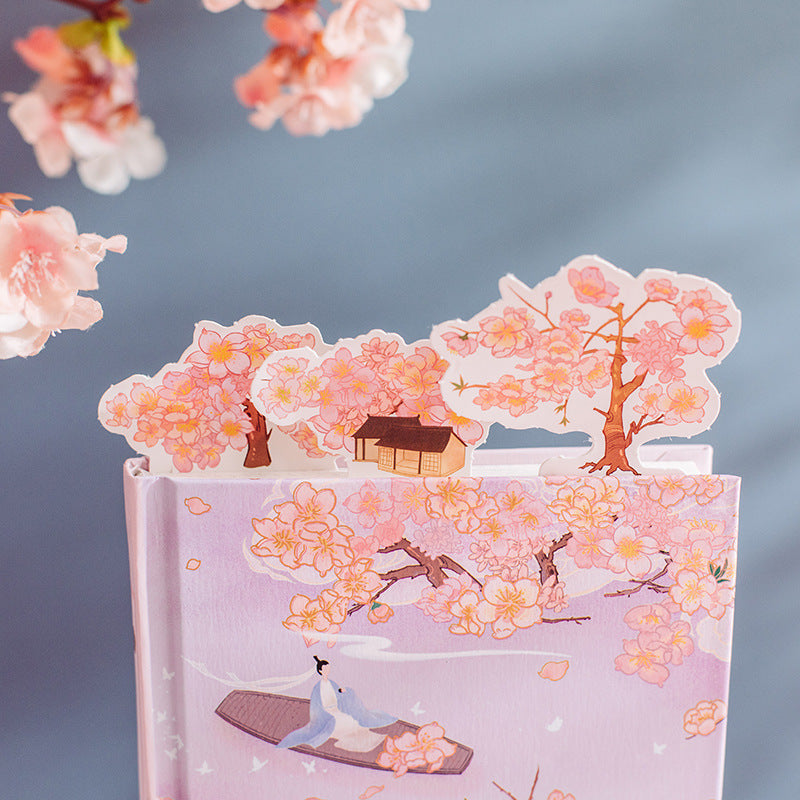 Peach Blossom Spring Hand-painted Illustrations Vintage Handbook-4