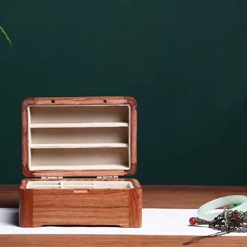 Pear Solid Wood Small Jewelry Storage Box-2