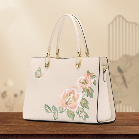 Peony Butterfly Fashion Embroidery Bag-2