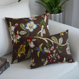 Chinese Style Plants and Flowers Jacquard Embroidered Pillow Cover