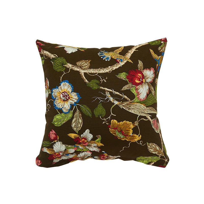 Chinese Style Plants and Flowers Jacquard Embroidered Pillow Cover