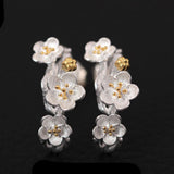 Plum Blossom Silver Jewelry Earrings-1