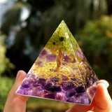 Pyramid Decoration Natural Crystal Gravel Energy Tower-10
