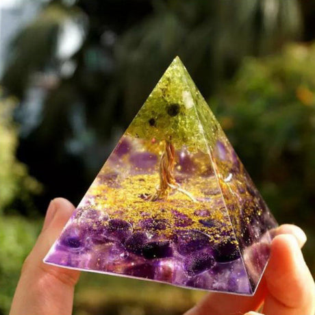 Pyramid Decoration Natural Crystal Gravel Energy Tower-10