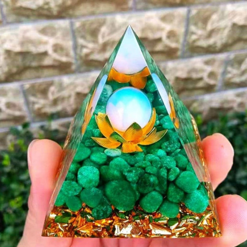 Pyramid Decoration Natural Crystal Gravel Energy Tower-11