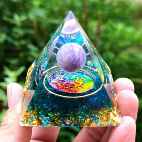 Pyramid Decoration Natural Crystal Gravel Energy Tower-4