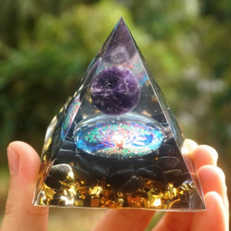 Pyramid Decoration Natural Crystal Gravel Energy Tower-5